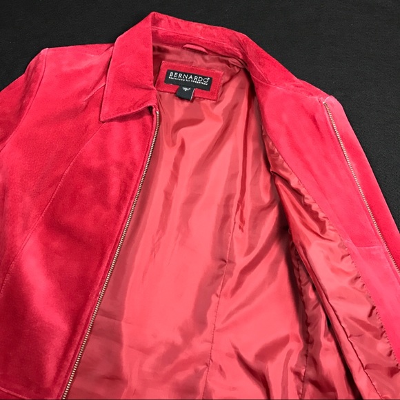 Red Suede Bernardo Jacket womens medium zip up - Picture 5 of 5