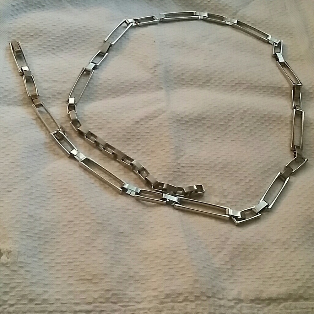CK Calvin Klein Retro Silver Metal Chain Belt