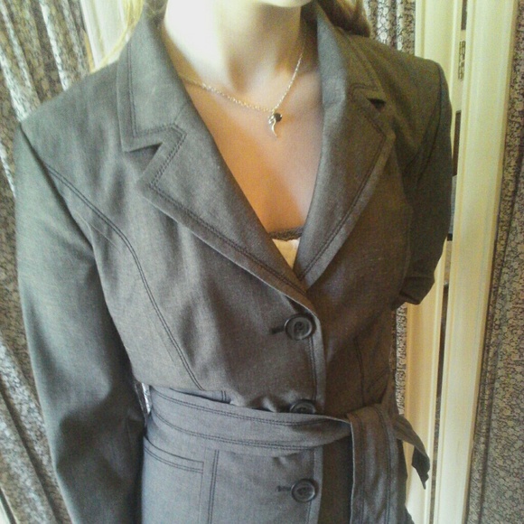 🌺 Gray Halogen Belted Blazer EUC - Picture 1 of 5
