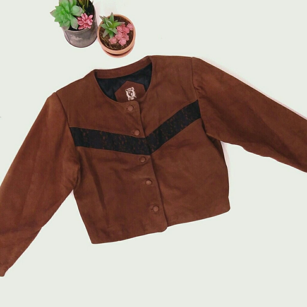 5/$25 Genuine Suede Leather & Lace Handmade Jacket