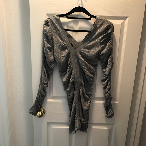 Moda International Dresses & Skirts - SILVER SPANDEX MINI DRESS