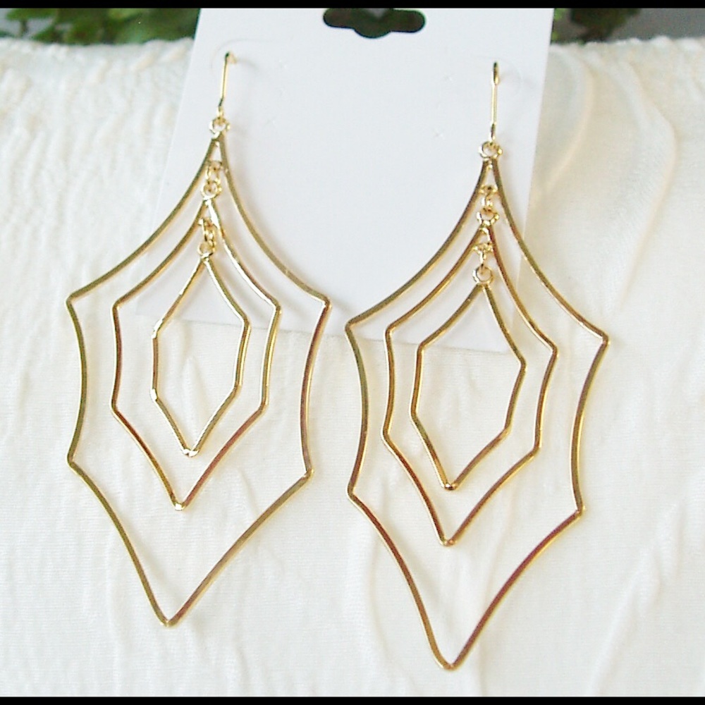 Gold web earrings