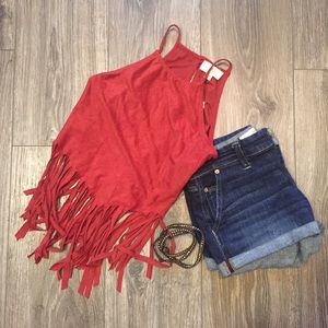 NWT Fringe Crop Top