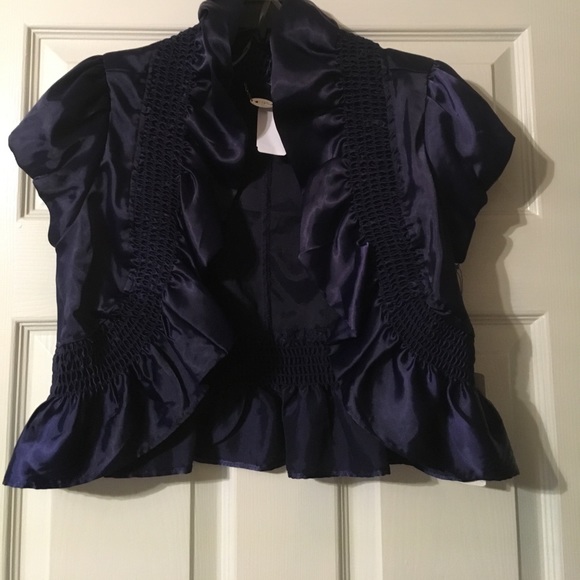 Satin crop top jacket - Picture 1 of 2