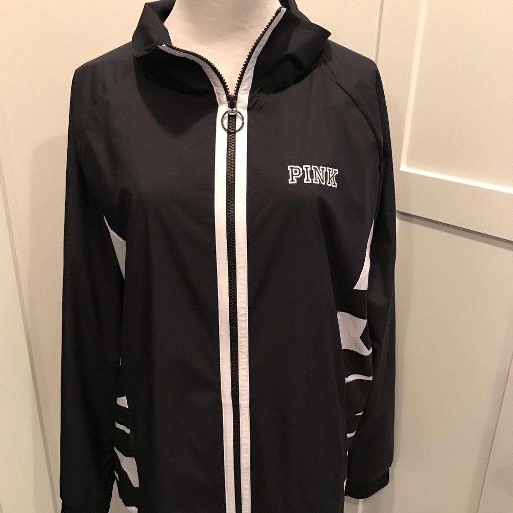 PINK black full zip up anorak