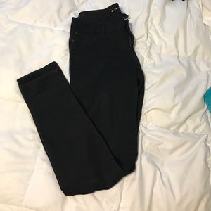black straight leg jeans