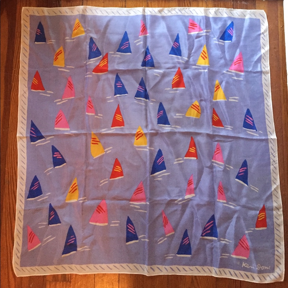 FIRM Ken Done silk scarf sailboats