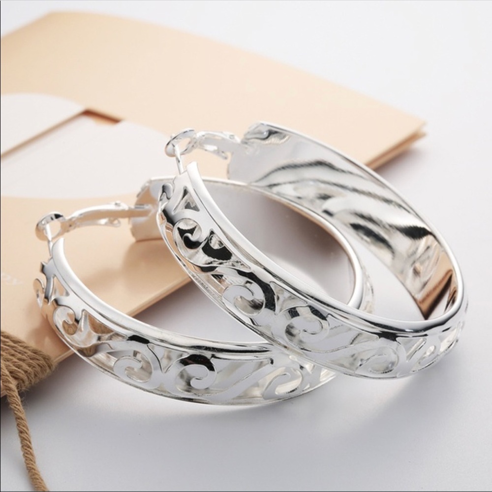 Sterling silver hoop earrings