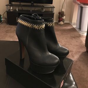 Super high black booties