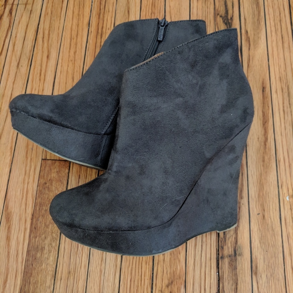 Grey Suede Boots