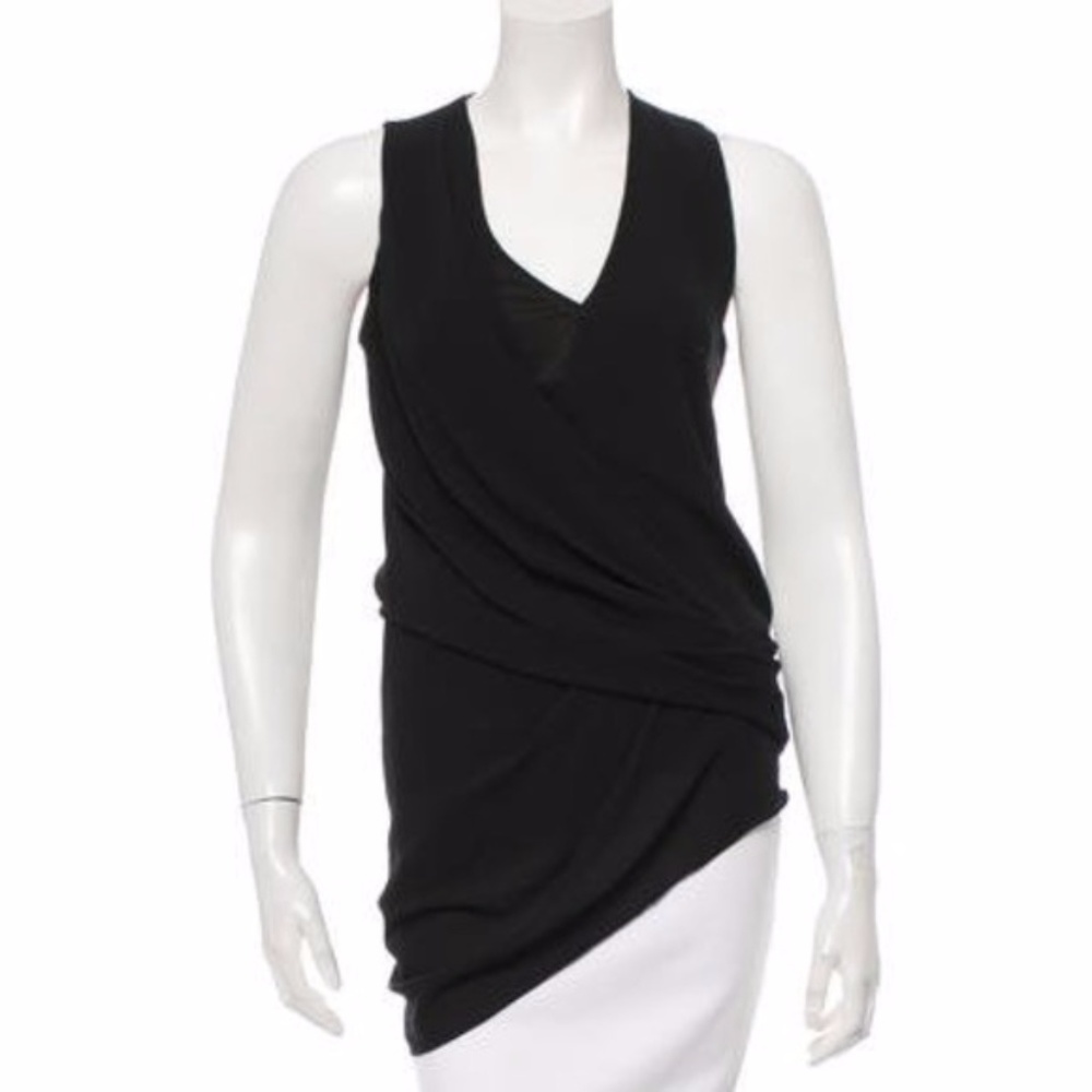 Helmut Lang Draped Silk Twist Top S