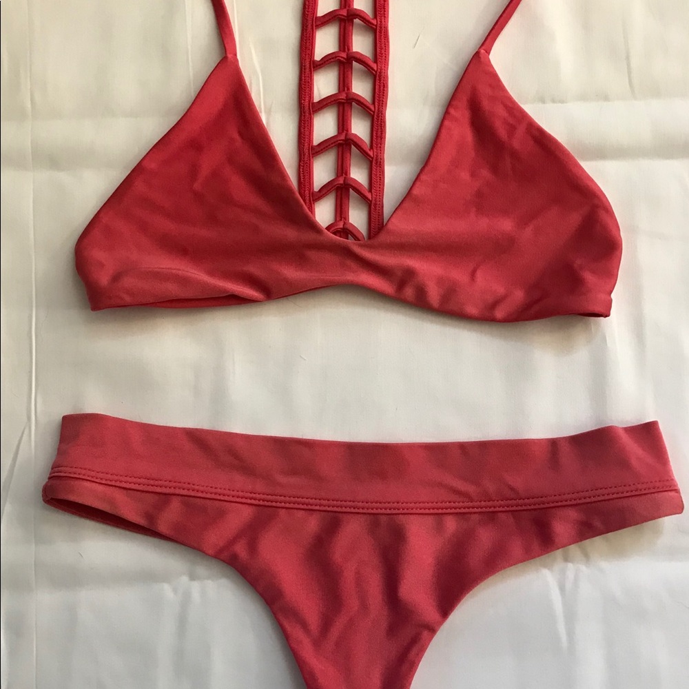 STONE FOX SWIM coral bikini