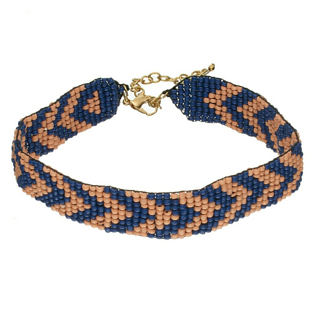 Chevron Seed Bead Choker 