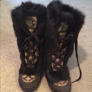COACH Winter Boots 100% Authentic Real Fur