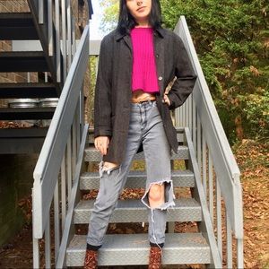 VINTAGE GRAY 100% WOOL JACKET