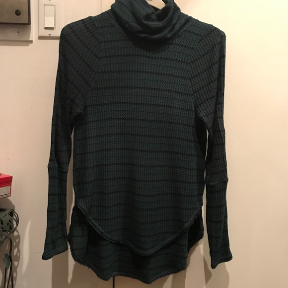 Free People Thermal Turtleneck Knit Top High-Low NWT Tunic XS S - Picture 2 of 8