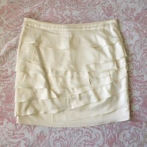 Ann Taylor Ivory Ruffle Skirt