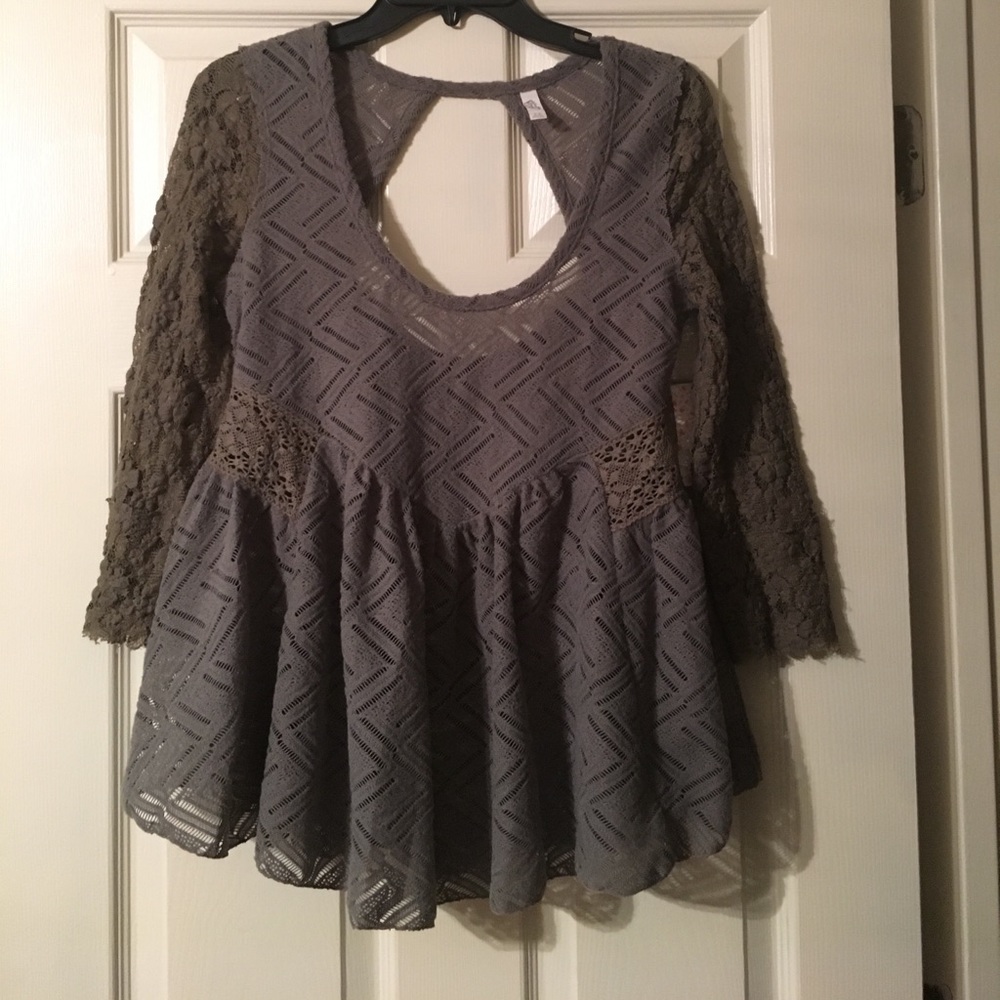 Free People Olive Green Top