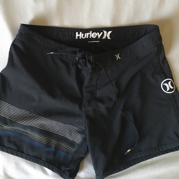 striped Hurley board shorts. - Picture 1 of 2