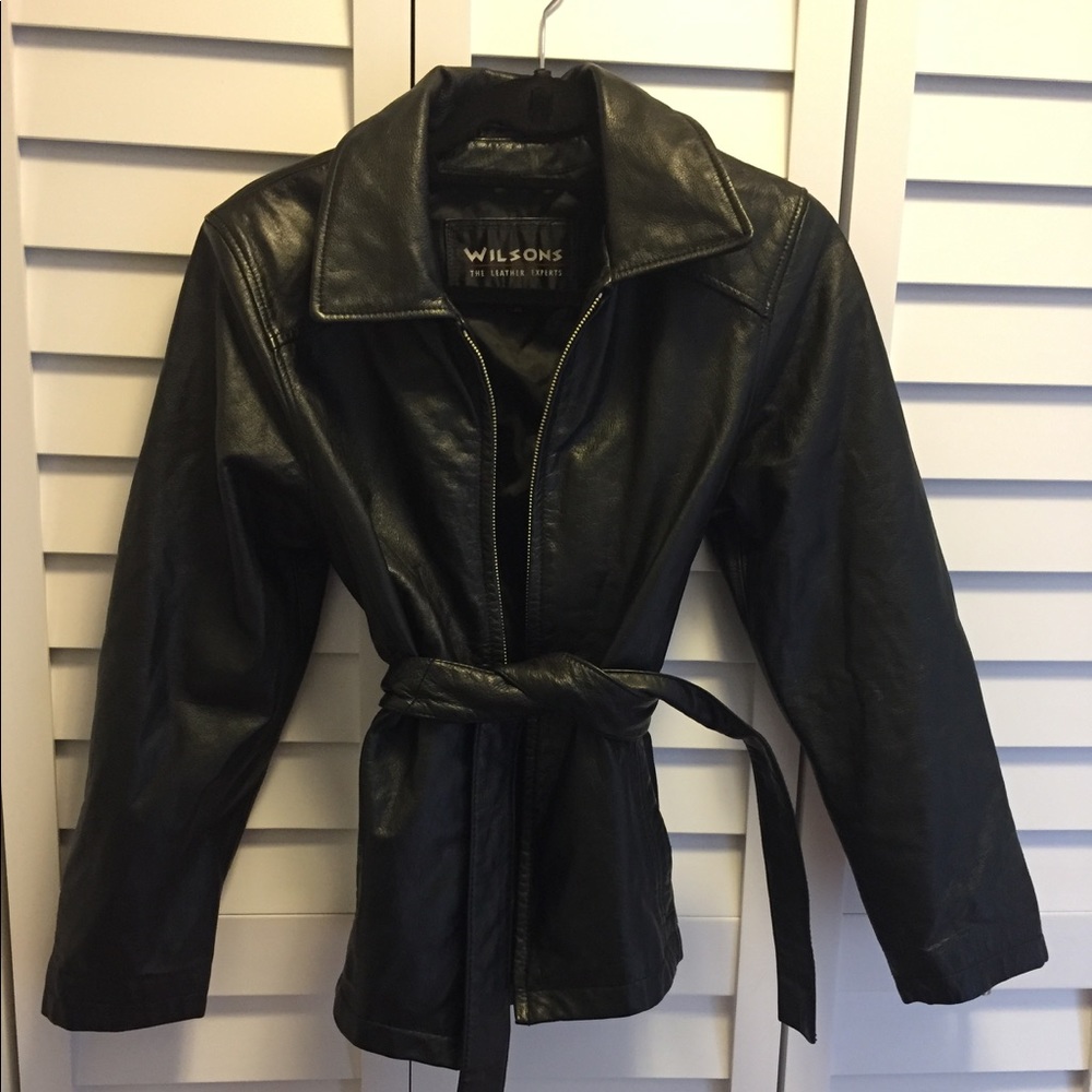 Wilson black leather jacket never worn!