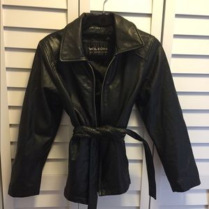 Wilson black leather jacket never worn!