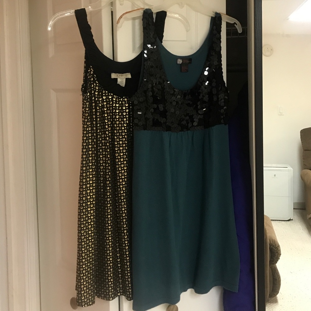Two holiday party dresses