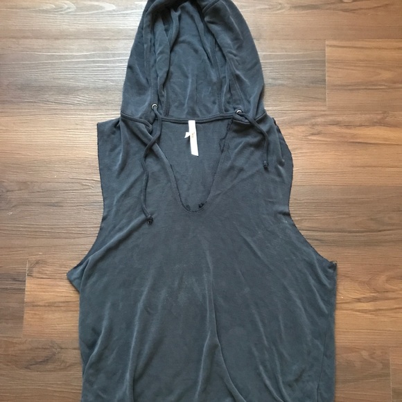 Free People Tops - Free people Baja Hoodie XS washed black sleeveless