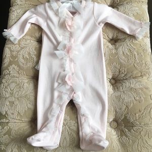 Pretty Pink Ruffles and Bows Tule Footsie