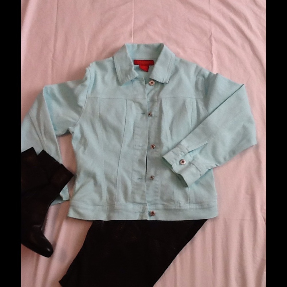 Not your daughter's jeans Aqua color denim jacket