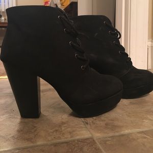 Black heel booties