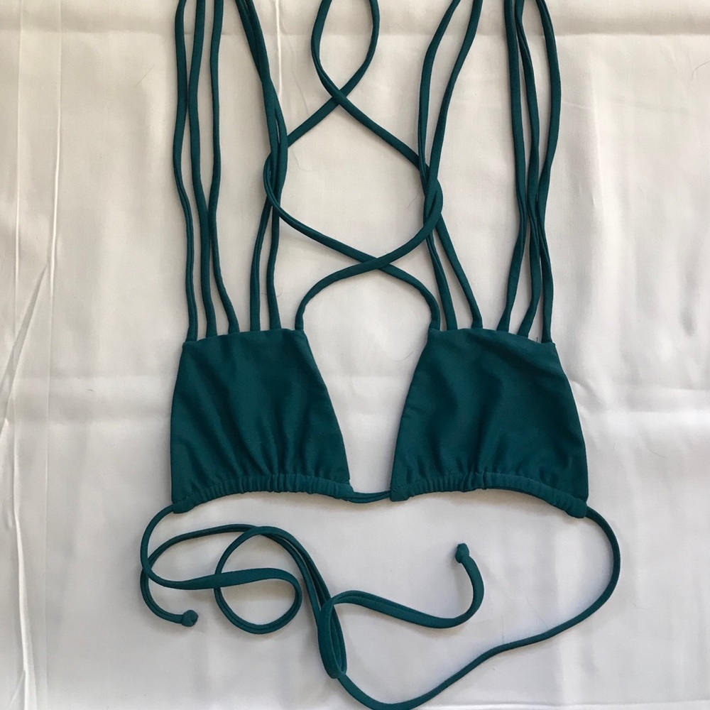 STONE FOX SWIM Natasha top and Tucker bottom teal