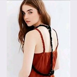 Free People black suede braided harness
