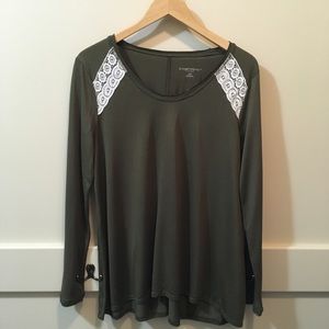 Maternity long sleeve olive green top