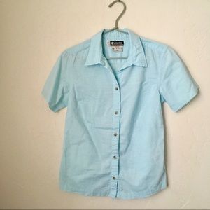 Columbia | Aqua Blue Short Sleeve Button Down