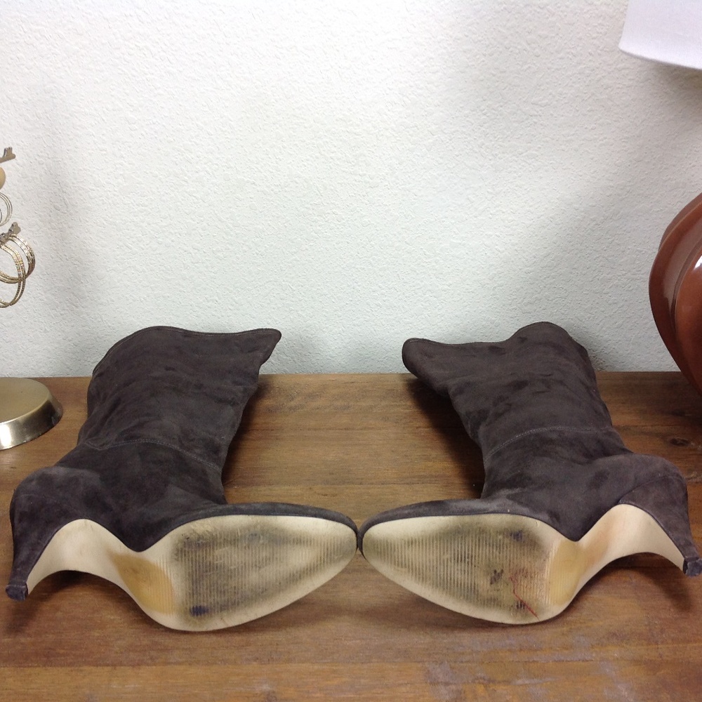 Marc Fisher Brown Suede Almond Toe Calf Boot - Picture 6 of 7