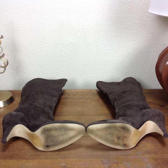 Marc Fisher Brown Suede Almond Toe Calf Boot - Picture 6 of 7