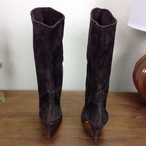 Marc Fisher Brown Suede Almond Toe Calf Boot - Picture 3 of 7