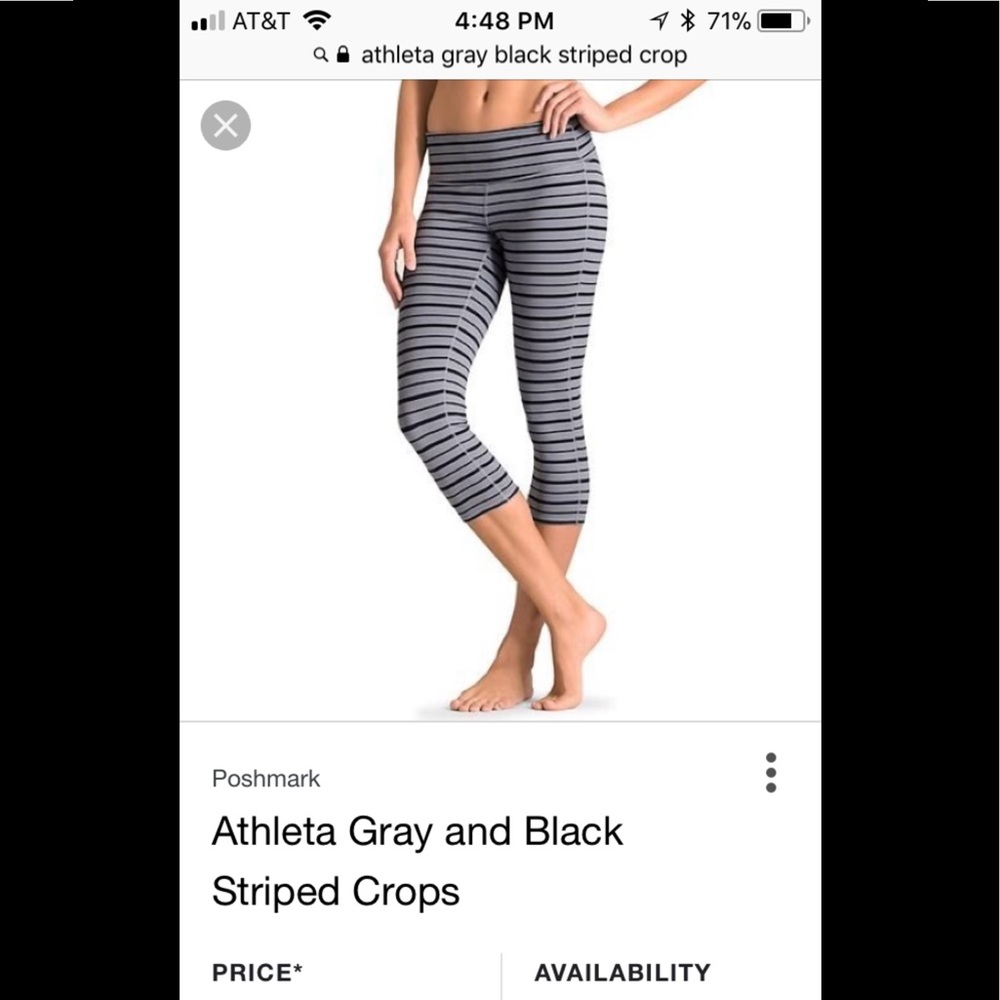 Athleta striped crop legging
