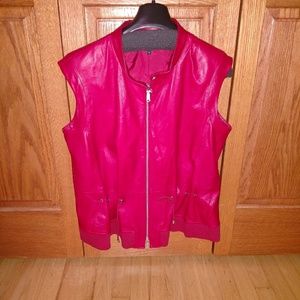 Worth New York red authentic leather vest