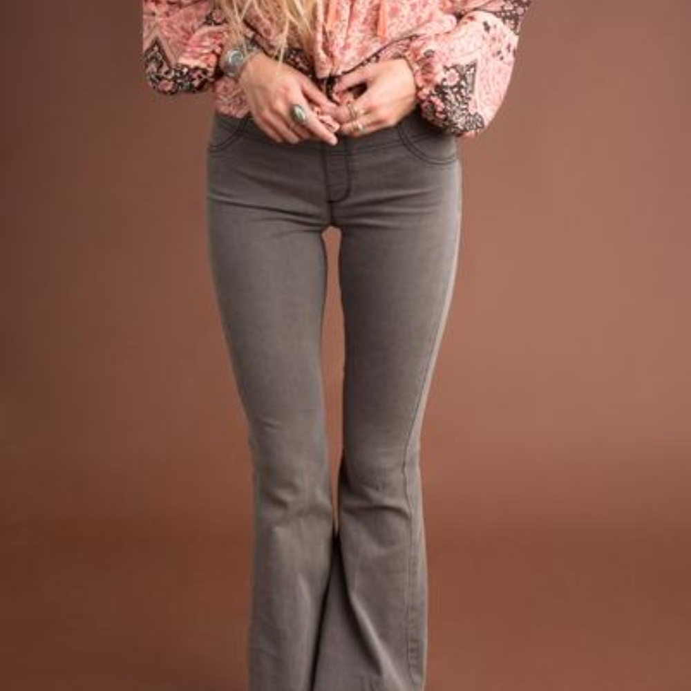$SOLD****FP PULL ON KICK FLARE Black Sand Jeans - Picture 2 of 7