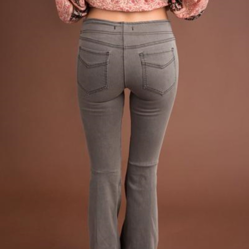 $SOLD****FP PULL ON KICK FLARE Black Sand Jeans - Picture 3 of 7