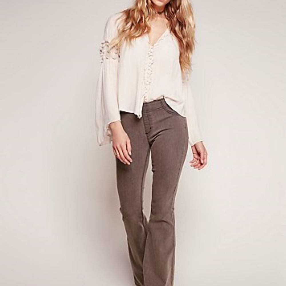 $SOLD****FP PULL ON KICK FLARE Black Sand Jeans - Picture 4 of 7