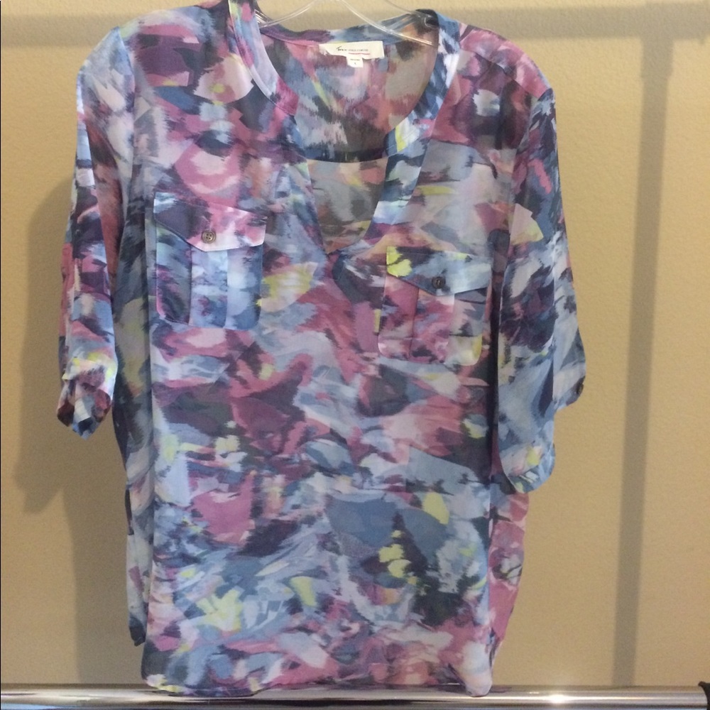 Vince Camuto Floral Print Pull-Over Blouse