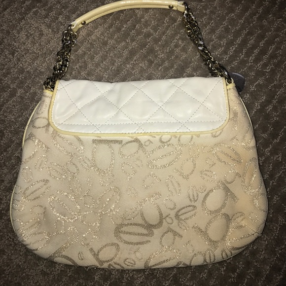 White buckle BeBe purse with gold tossed logo - Picture 2 of 4