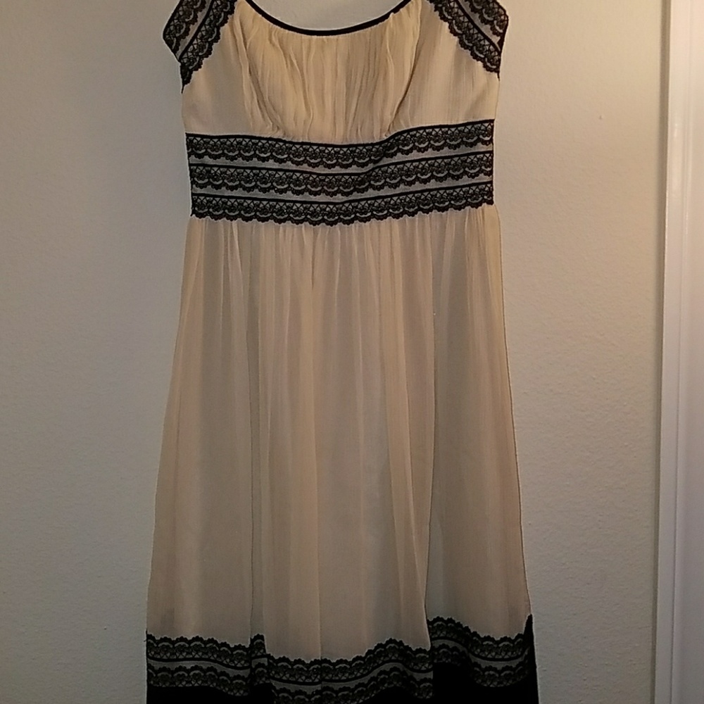Beige and Black Maggy London Dress