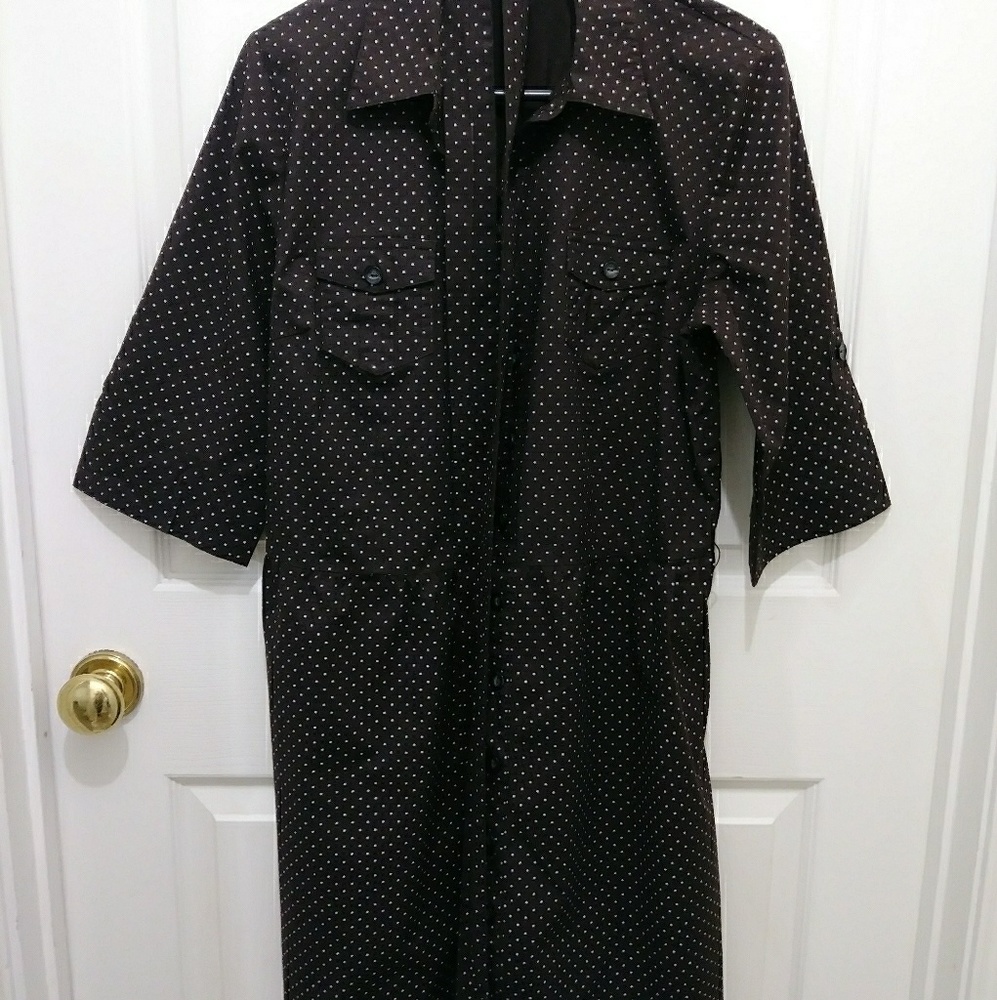 Ladies Brown Polka Dot Dress