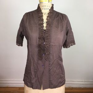 Brown Button Down Shirt