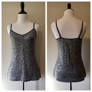 EXPRESS Silver Sequin Tank