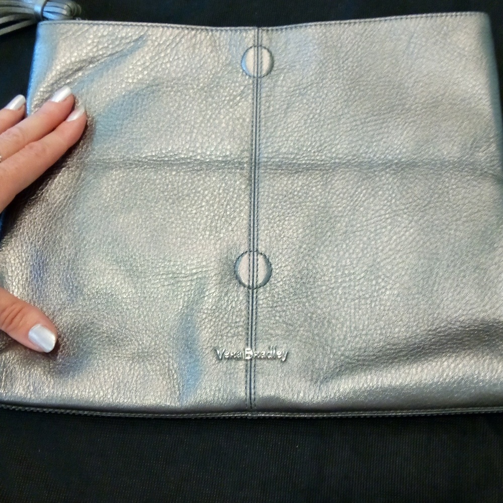 Silver Metallic Elise clutch wedding! party! - Picture 5 of 7
