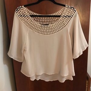 Beige sheer blouse